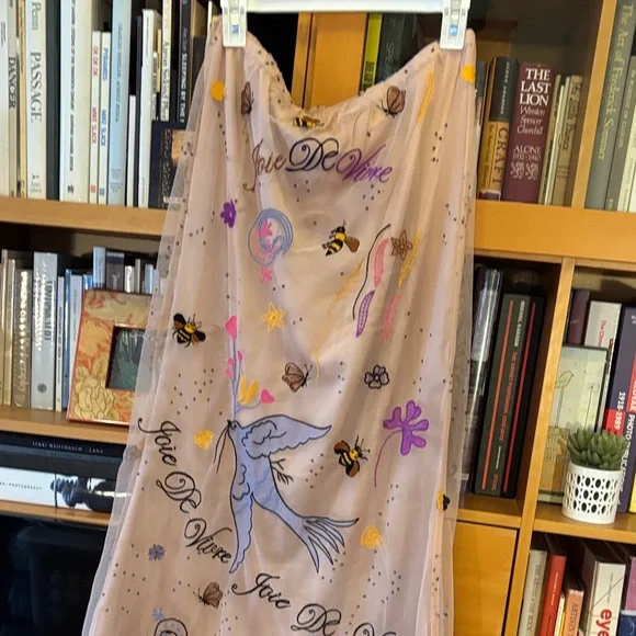 Anthropologie Sheer Maxi Skirt with Embroidery - Multicolor - Picture 8 of 13